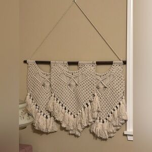 Cream Macrame Wall Hanging Decor
